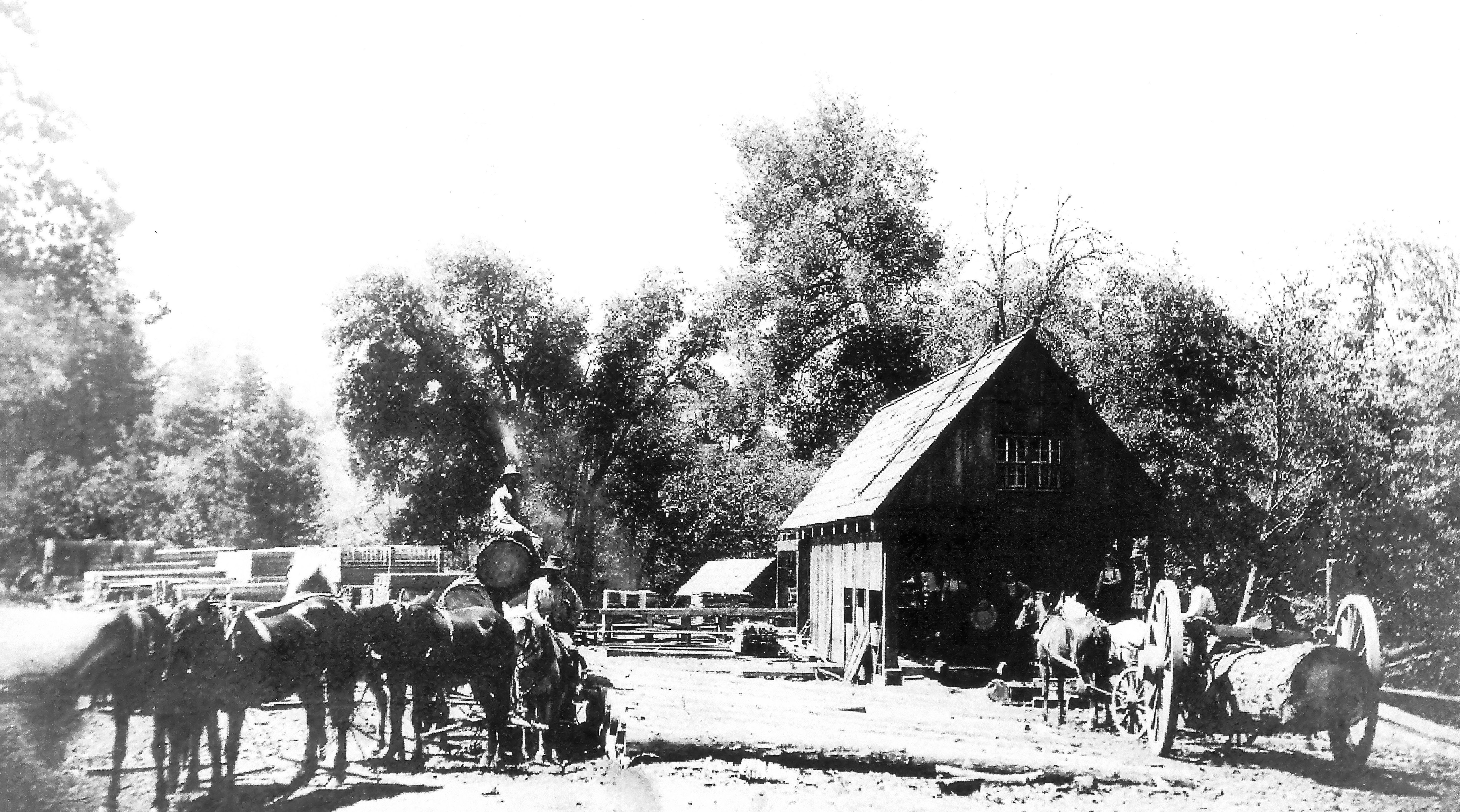 Ed Phillips' Original mill built in 1897-98 east of Oak Run Post Office